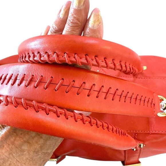 Botkier  Coral leather handbag satchel large shoulder/hand straps stunning mint - Picture 5 of 9